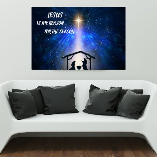 Jesus ist der Grund Poster Weihnachtskrippe