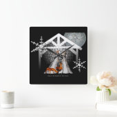 Jesus ist der Grund Quadratische Wanduhr (Zuhause)