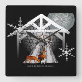 Jesus ist der Grund Quadratische Wanduhr (Vorderseite)