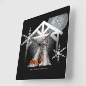 Jesus ist der Grund Quadratische Wanduhr (Winkel)