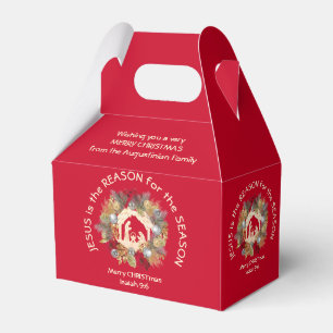 JESUS IST DER GRUND Red Christmas Favor Box Geschenkschachtel