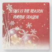 Jesus ist der Grund Stone Untersetzer funkeln (Vorderseite)