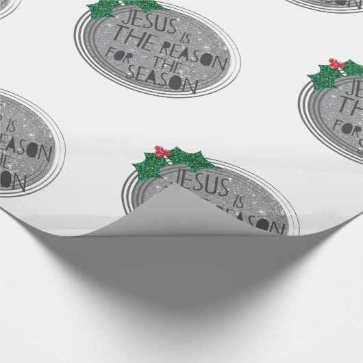 Jesus ist der Grund während der Jahreszeit Geschenkpapier (Ecke)