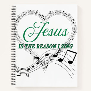 Jesus ist der Grund, warum ich die Musiknote singe Notizblock