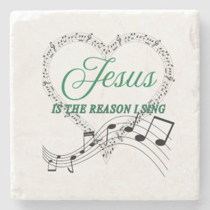 Jesus ist der Grund, warum ich Musiknote Untersetz Steinuntersetzer