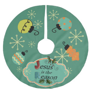 Jesus ist der Grund-Weihnachtsbaum-Rock Polyester Weihnachtsbaumdecke