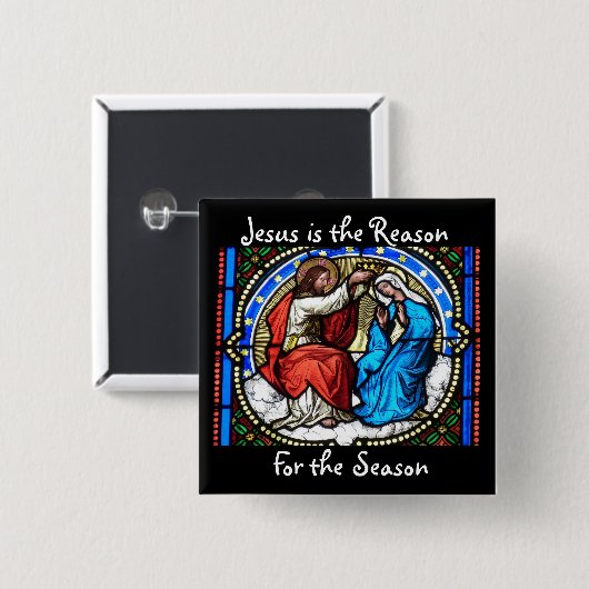 Jesus ist der Grund-Weihnachtsknopf Button (Vorne & Hinten)