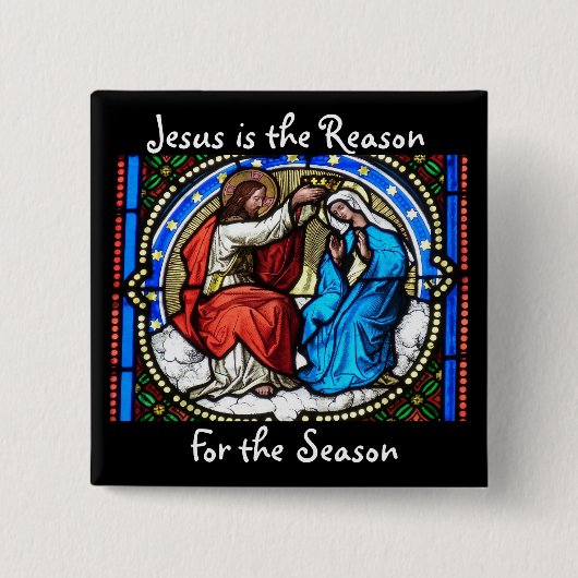 Jesus ist der Grund-Weihnachtsknopf Button (Vorderseite)
