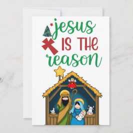 "Jesus ist der Grund" Weihnachtskrippe Heilige Fam Feiertagskarte