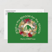 JESUS IST DER GRUND Weihnachtsurlaub Postkarte (Vorne/Hinten)