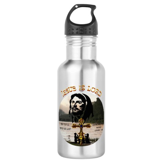 Jesus ist der Herr Edelstahlflasche (Vorderseite)