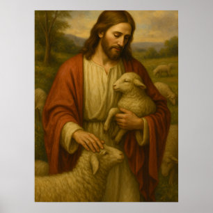 Jesus ist der Hirte #4™ LDS-Wandkunstposter Poster