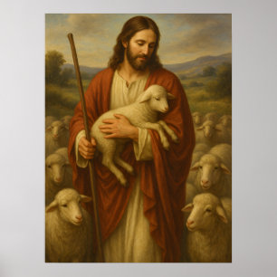 Jesus ist der Hirte #5™ LDS-Wandkunstposter Poster