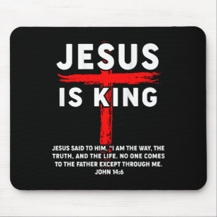 Jesus ist der König Männer Frauen Christliche Cros Mousepad
