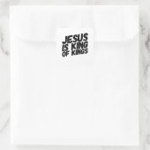 Jesus ist der König Quadratischer Aufkleber (Tasche)