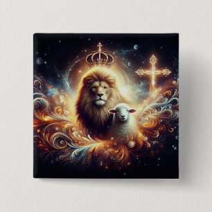 Jesus ist der Löwe und das Lamm Button