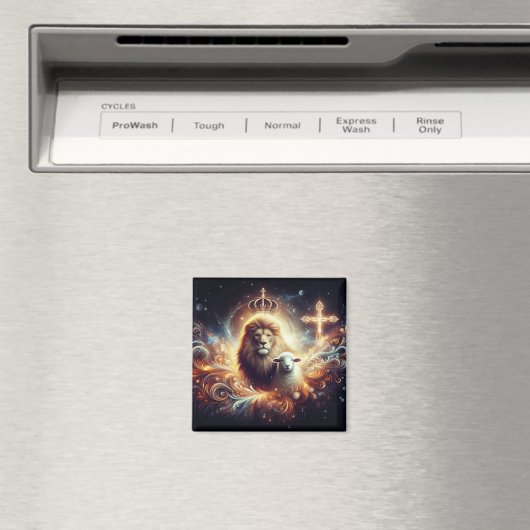 Jesus ist der Löwe und das Lamm Magnet (In Situ (Geschirrspüler))