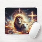 Jesus ist der Löwe und das Lamm Mousepad (Mit Mouse)