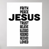 Jesus ist der Mittelpunkt des Kreuzdesigns Poster (Vorne)