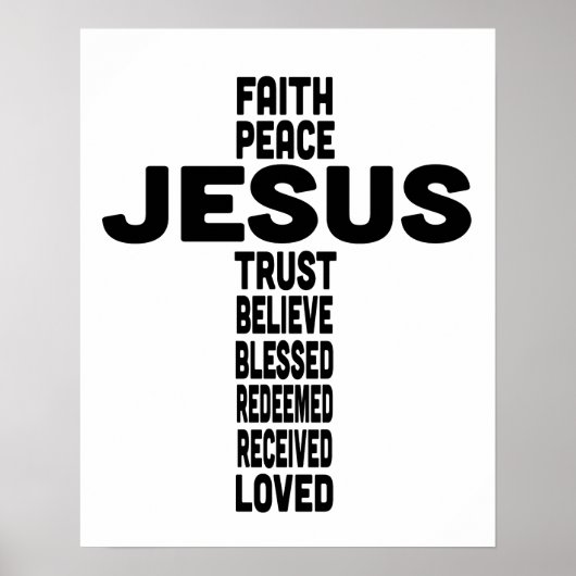 Jesus ist der Mittelpunkt des Kreuzdesigns Poster (Vorne)
