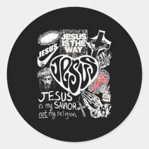 Jesus ist der Weg Christlicher Bibelvers Gott Glau Runder Aufkleber