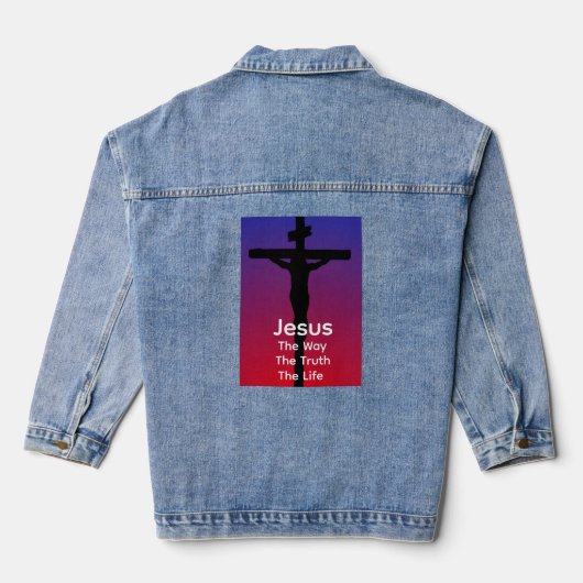 Jesus ist der Weg Jeansjacke (Rückseite)