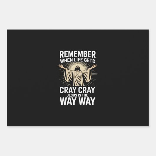 Jesus ist der Weg, Weihnachten Funny Faith Religio Geschenkpapier Set (Vorderseite)