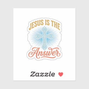 Jesus ist die Antwort Christliches Kreuz Vektor De Aufkleber