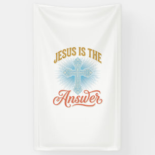 Jesus ist die Antwort Christliches Kreuz Vektor De Banner