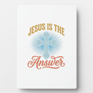 Jesus ist die Antwort Christliches Kreuz Vektor De Fotoplatte