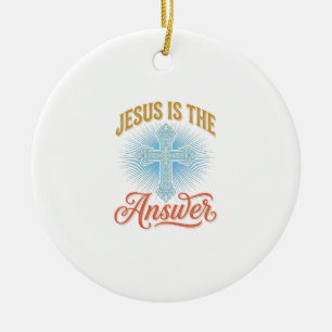 Jesus ist die Antwort Christliches Kreuz Vektor De Keramik Ornament