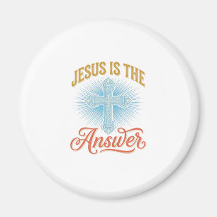 Jesus ist die Antwort Christliches Kreuz Vektor De Magnet