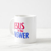 Jesus ist die Antwort Kaffeetasse (Vorderseite Links)