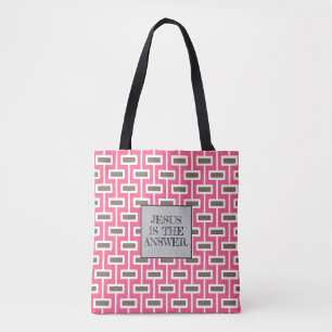 Jesus ist die Antwort rosa Retro-Tasche Tasche