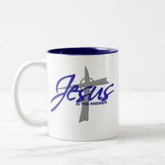Jesus ist die Antwort Zweifarbige Tasse