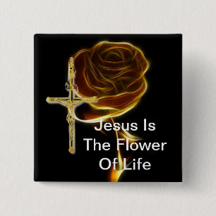 JESUS IST DIE BLUME DES LEBENS BUTTON