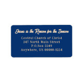 Jesus ist die Grund dunkelblaue Rücksendeadresse Adressaufkleber (Vorne)