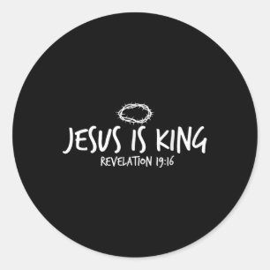 Jesus ist die Königsoffenbarung 19_16 Christliche Runder Aufkleber