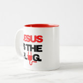 JESUS ist die Plug-Tasse Zweifarbige Tasse (Vorderseite Links)