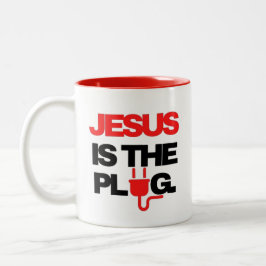 JESUS ist die Plug-Tasse Zweifarbige Tasse