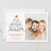 Jesus ist die Weihnachtskarte des Fotos (Vorderseite)