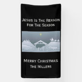 Jesus ist die Weihnachtskrippe Banner (Vertikal)