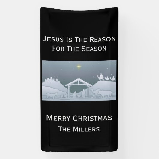 Jesus ist die Weihnachtskrippe Banner (Vertikal)