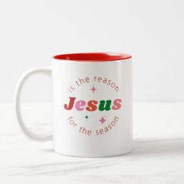 Jesus ist die Weihnachtszeit der Vernunft Zweifarbige Tasse