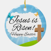 Jesus ist ein Christlicher Osterschmuck Keramik Ornament (Hinten)