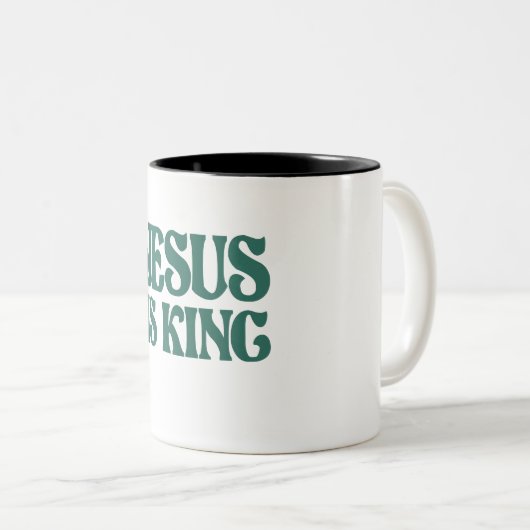 Jesus ist ein Christlicher Zitat Zweifarbige Tasse (VorderseiteRechts)
