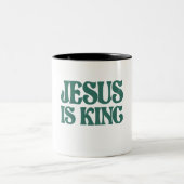 Jesus ist ein Christlicher Zitat Zweifarbige Tasse (Mittel)