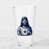 Jesus ist ein Dallas-Fan und trinkt Glas (Vorderseite)