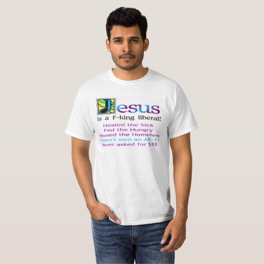 Jesus ist ein f--Königliberaler! T-Shirt (Vorne ganz)