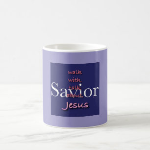 Jesus ist Erretter blasser Lavendel Tasse
